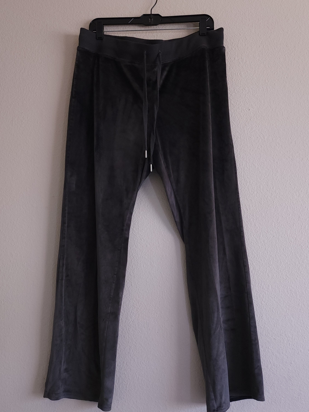 Aerie Real Good Velour Wide Leg Flare Lounge Pants Dark Charcoal Grey XL